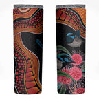 Hakea Flower And Fairy Wren Australia Skinny Tumbler Aboriginal Art
