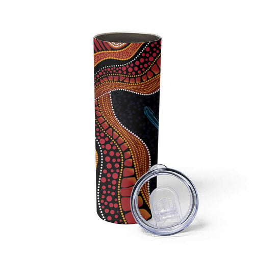 Hakea Flower And Fairy Wren Australia Skinny Tumbler Aboriginal Art