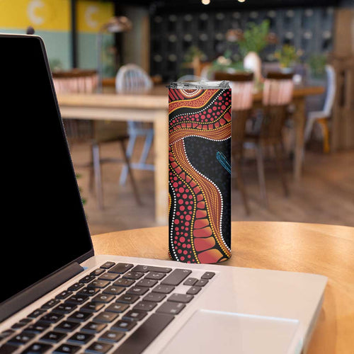 Hakea Flower And Fairy Wren Australia Skinny Tumbler Aboriginal Art