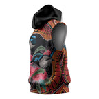 Hakea Flower And Fairy Wren Australia Sleeveless Hoodie Aboriginal Art - Aussie Hoodie