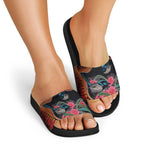 Hakea Flower And Fairy Wren Australia Slide Sandals Aboriginal Art - Aussie Hoodie