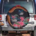 Hakea Flower And Fairy Wren Australia Spare Tire Cover Aboriginal Art