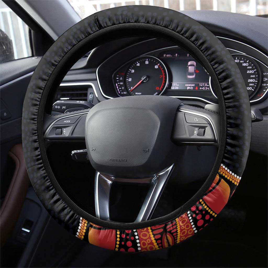 Hakea Flower And Fairy Wren Australia Steering Wheel Cover Aboriginal Art