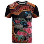 Hakea Flower And Fairy Wren Australia T Shirt Aboriginal Art