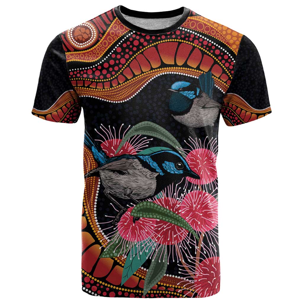 Hakea Flower And Fairy Wren Australia T Shirt Aboriginal Art
