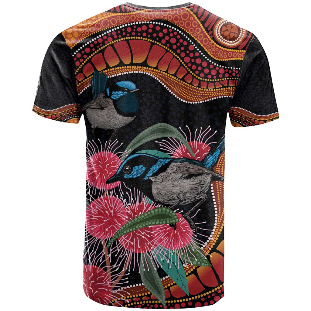 Hakea Flower And Fairy Wren Australia T Shirt Aboriginal Art