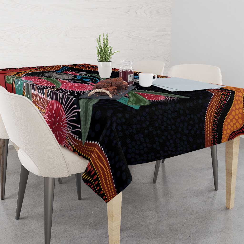 Hakea Flower And Fairy Wren Australia Tablecloth Aboriginal Art