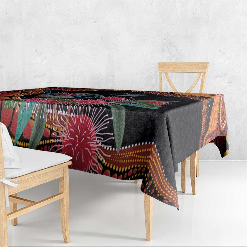Hakea Flower And Fairy Wren Australia Tablecloth Aboriginal Art