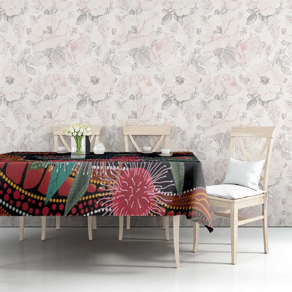 Hakea Flower And Fairy Wren Australia Tablecloth Aboriginal Art