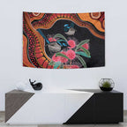 Hakea Flower And Fairy Wren Australia Tapestry Aboriginal Art