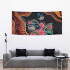 Hakea Flower And Fairy Wren Australia Tapestry Aboriginal Art