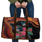 Hakea Flower And Fairy Wren Australia Travel Bag Aboriginal Art - Aussie Hoodie