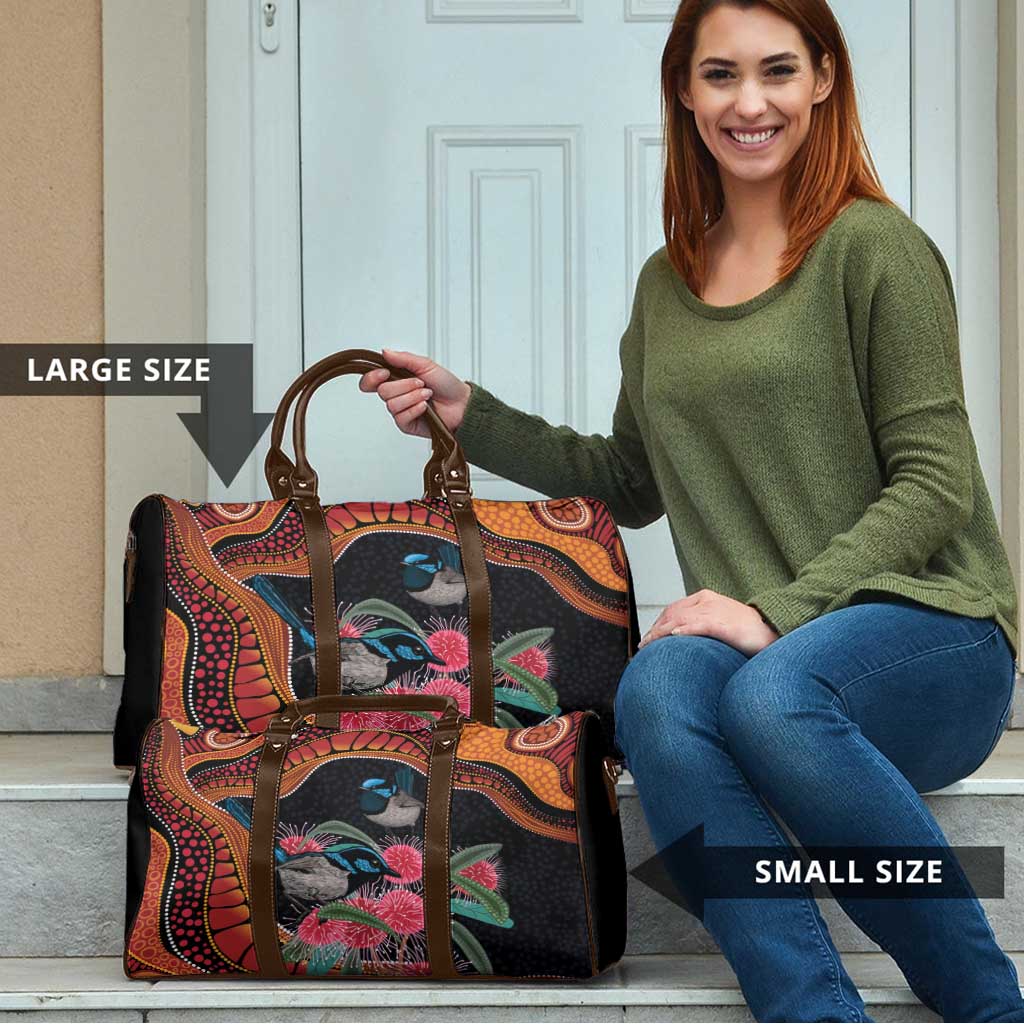 Hakea Flower And Fairy Wren Australia Travel Bag Aboriginal Art - Aussie Hoodie