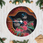 Hakea Flower And Fairy Wren Australia Tree Skirt Aboriginal Art