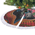 Hakea Flower And Fairy Wren Australia Tree Skirt Aboriginal Art