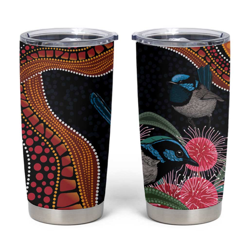 Hakea Flower And Fairy Wren Australia Tumbler Cup Aboriginal Art