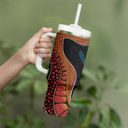 Hakea Flower And Fairy Wren Australia Tumbler With Handle Aboriginal Art