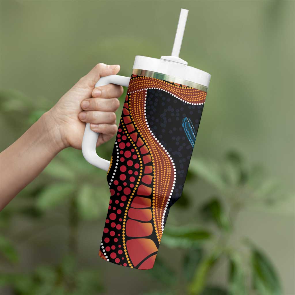 Hakea Flower And Fairy Wren Australia Tumbler With Handle Aboriginal Art