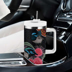 Hakea Flower And Fairy Wren Australia Tumbler With Handle Aboriginal Art