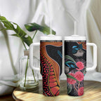 Hakea Flower And Fairy Wren Australia Tumbler With Handle Aboriginal Art