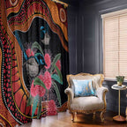 Hakea Flower And Fairy Wren Australia Window Curtain Aboriginal Art