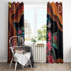 Hakea Flower And Fairy Wren Australia Window Curtain Aboriginal Art