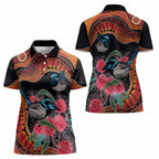 Hakea Flower And Fairy Wren Australia Women Polo Shirt Aboriginal Art