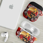 Sturt's Desert Pea And Emu Australia AirPods Case Uluru Aboriginal Art - Aussie Hoodie