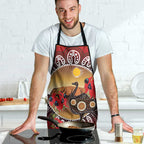 Sturt's Desert Pea And Emu Australia Apron Uluru Aboriginal Art - Aussie Hoodie