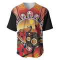 Sturt's Desert Pea And Emu Australia Baseball Jersey Uluru Aboriginal Art