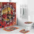 Sturt's Desert Pea And Emu Australia Bathroom Set Uluru Aboriginal Art - Aussie Hoodie