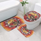 Sturt's Desert Pea And Emu Australia Bathroom Set Uluru Aboriginal Art - Aussie Hoodie