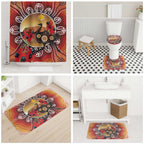 Sturt's Desert Pea And Emu Australia Bathroom Set Uluru Aboriginal Art - Aussie Hoodie