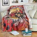 Sturt's Desert Pea And Emu Australia Blanket Uluru Aboriginal Art