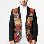 Sturt's Desert Pea And Emu Australia Blazer Uluru Aboriginal Art - Aussie Hoodie