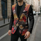 Sturt's Desert Pea And Emu Australia Blazer Uluru Aboriginal Art - Aussie Hoodie