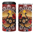 Sturt's Desert Pea And Emu Australia 4 in 1 Can Cooler Tumbler Uluru Aboriginal Art