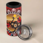 Sturt's Desert Pea And Emu Australia 4 in 1 Can Cooler Tumbler Uluru Aboriginal Art