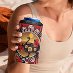Sturt's Desert Pea And Emu Australia 4 in 1 Can Cooler Tumbler Uluru Aboriginal Art