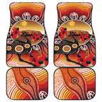 Sturt's Desert Pea And Emu Australia Car Mats Uluru Aboriginal Art
