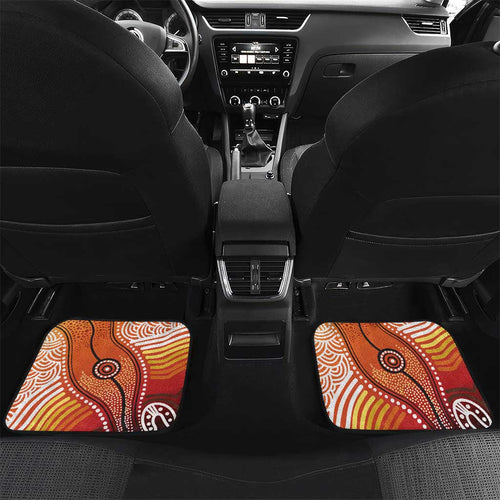 Sturt's Desert Pea And Emu Australia Car Mats Uluru Aboriginal Art