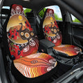 Sturt's Desert Pea And Emu Australia Car Seat Cover Uluru Aboriginal Art