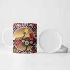 Sturt's Desert Pea And Emu Australia Ceramic Mug Uluru Aboriginal Art - Aussie Hoodie