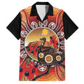 Sturt's Desert Pea And Emu Australia Family Matching Long Sleeve Bodycon Dress and Hawaiian Shirt Uluru Aboriginal Art