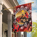 Sturt's Desert Pea And Emu Australia Garden Flag Uluru Aboriginal Art