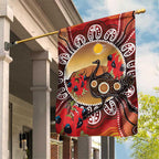 Sturt's Desert Pea And Emu Australia Garden Flag Uluru Aboriginal Art