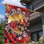 Sturt's Desert Pea And Emu Australia Garden Flag Uluru Aboriginal Art