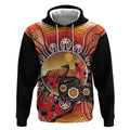 Sturt's Desert Pea And Emu Australia Hoodie Uluru Aboriginal Art