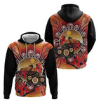 Sturt's Desert Pea And Emu Australia Hoodie Uluru Aboriginal Art