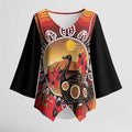 Sturt's Desert Pea And Emu Australia Kimono Sleeve Blouse Uluru Aboriginal Art - Aussie Hoodie